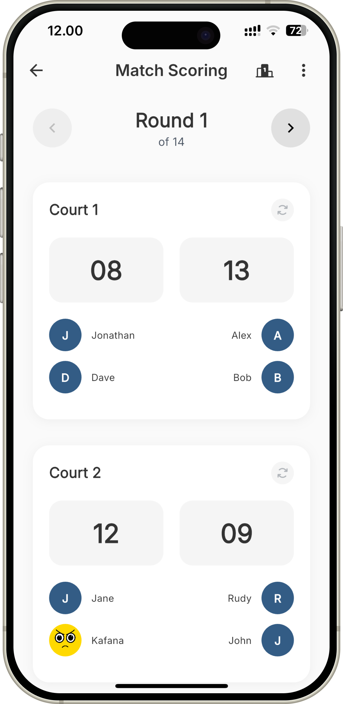 Qlutch scoring UI screenshot